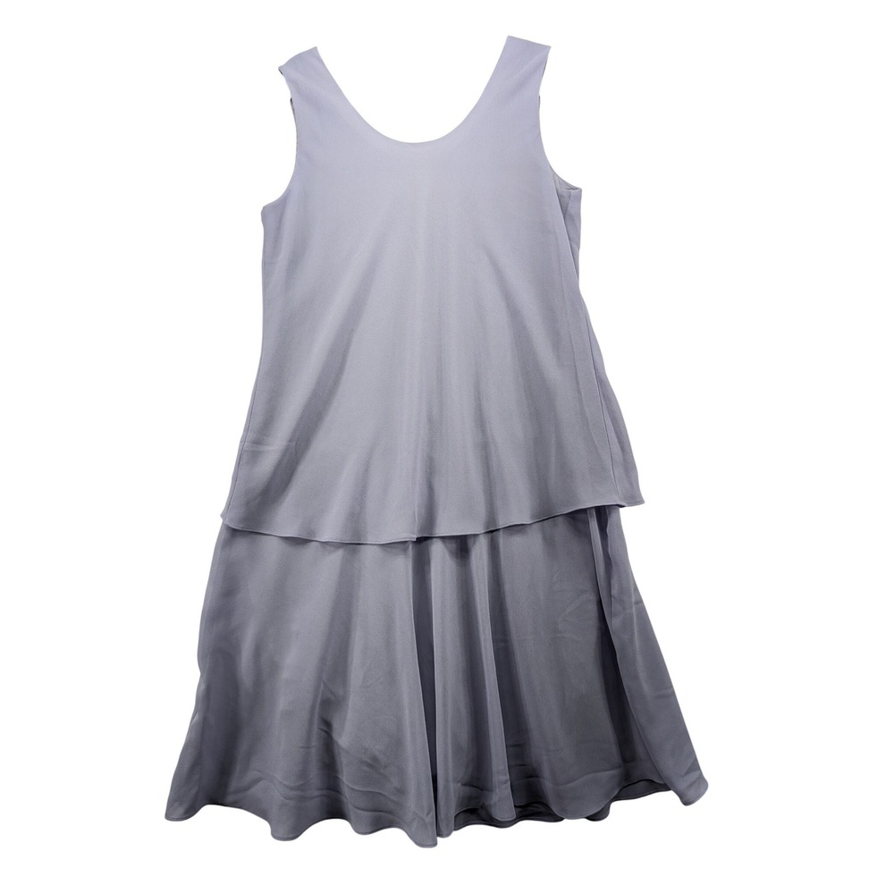 R&M Richards Karen Kwong Lavender Purple Tiered Sleeveless Midi Dress Large